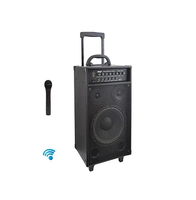 SereneLife Portable Bluetooth Pa Speaker with Wireless Mic & Rechargeable Battery, 800W