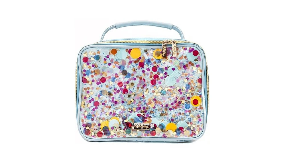 Packed Party Celebrate Every Day Insulated Lunch Box, Kids Lunch Bag for School, Cute Light Blue Lunch Bag