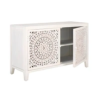 Raelie 2 Shelf 2 Door Media Stand