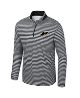 Colosseum Men's Black Purdue Boilermakers Striped Quarter-Zip Sweatshirt