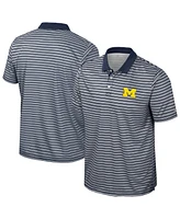Colosseum Men's Navy Michigan Wolverines Striped Polo Shirt
