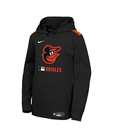 Nike Big Boys and Girls Black Baltimore Orioles Authentic Collection Performance Pullover Hoodie