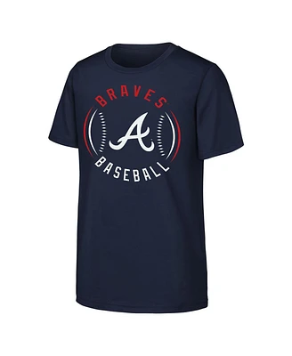 Outerstuff Big Boys and Girls Navy Atlanta Braves Golden Glove T-Shirt