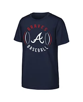 Outerstuff Big Boys and Girls Navy Atlanta Braves Golden Glove T-Shirt
