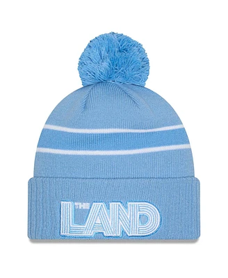 New Era Men's Light Blue Cleveland Cavaliers 2024/25 City Edition Cuffed with Pom Knit Hat