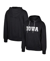 Colosseum Women's Black Iowa Hawkeyes Reflection Rhinestone Drawcord Pullover Hoodie