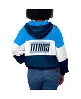Wear by Erin Andrews Women's Light Blue Tennessee Titans Color Block Full-Zip Windbreaker Jacket