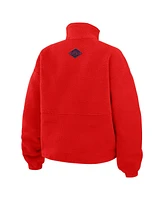 Wear by Erin Andrews Women's Red Washington Capitals Polar Fleece Half-Zip Jacket