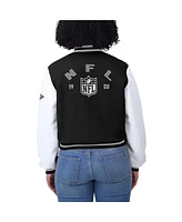 Wear by Erin Andrews Women's Black/White Nfl Varsity Full-Zip Jacket