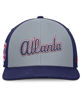 Nike Men's Gray/Royal Atlanta Braves Pro Performance Snapback Hat