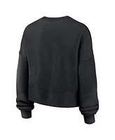 Nike Women's Black Los Angeles Dodgers Oversized Long Sleeve Cropped Pullover Sweatshirt