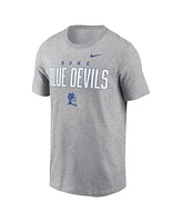 Nike Men's Heather Gray Duke Blue Devils Campus 2-Hit Primary Mascot T-Shirt