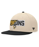 Fanatics Men's Cream/Black Pittsburgh Penguins Goalazo Snapback Hat