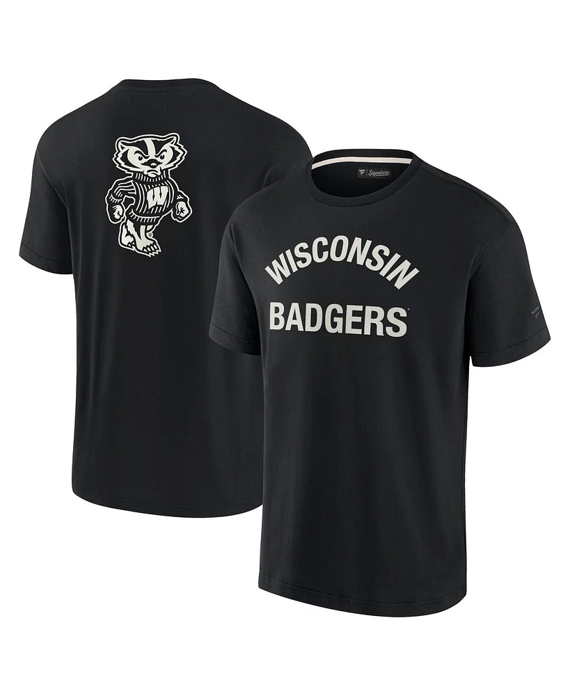 Fanatics Men's and Women's Black Wisconsin Badgers Elements Super Soft Short Sleeve T-Shirt