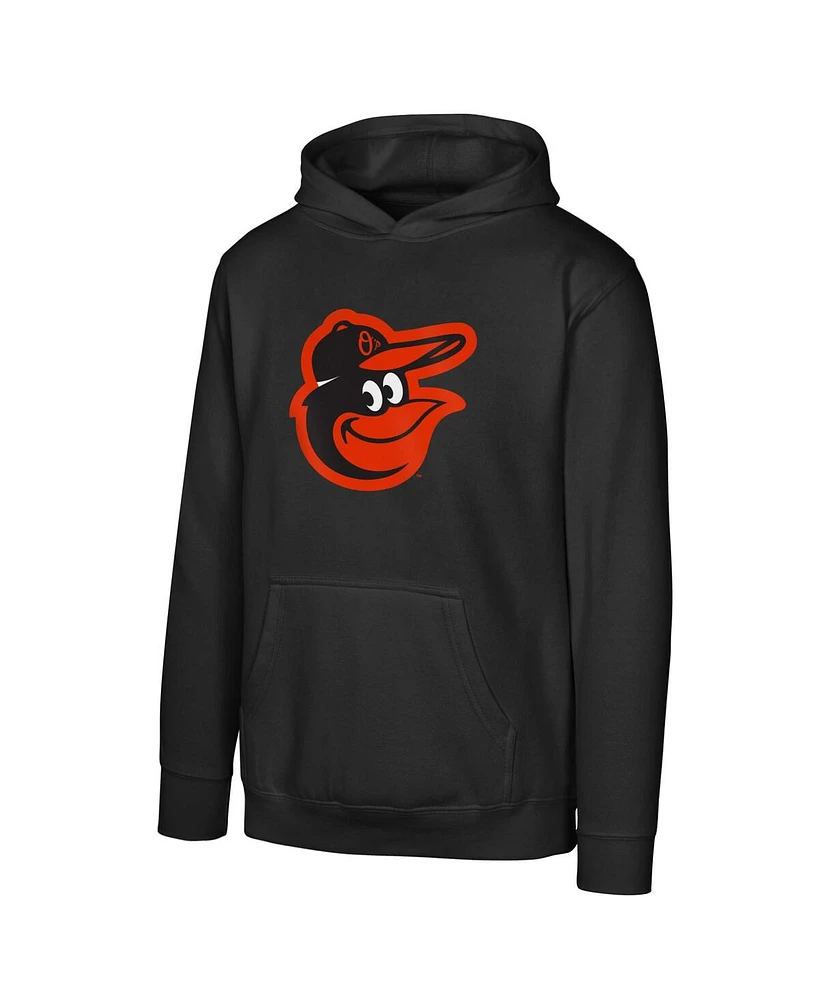 Outerstuff Big Boys and Girls Black Baltimore Orioles Primary Logo Pullover Hoodie