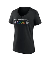 Fanatics Women's Black St. Louis City Sc Lucky Pride V-Neck T-Shirt