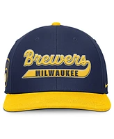 Nike Men's Navy/Gold Milwaukee Brewers Pro Performance Snapback Hat
