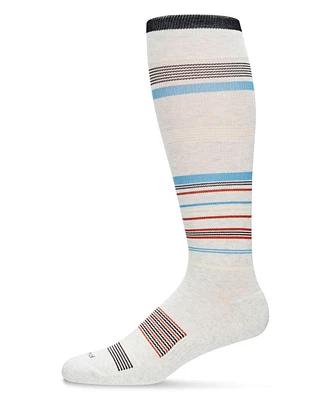 MeMoi Women's Unisex Multi-Striped Cotton Blend 15-20mmHg Graduated Compression Socks UOY06868