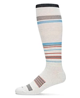 MeMoi Women's Unisex Multi-Striped Cotton Blend 15-20mmHg Graduated Compression Socks UOY06868