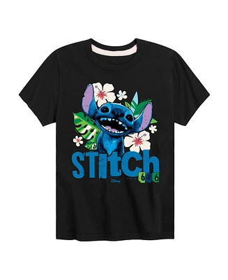 Hybrid Big Boys Lilo Stitch Live Action Flowers Graphic T-Shirt