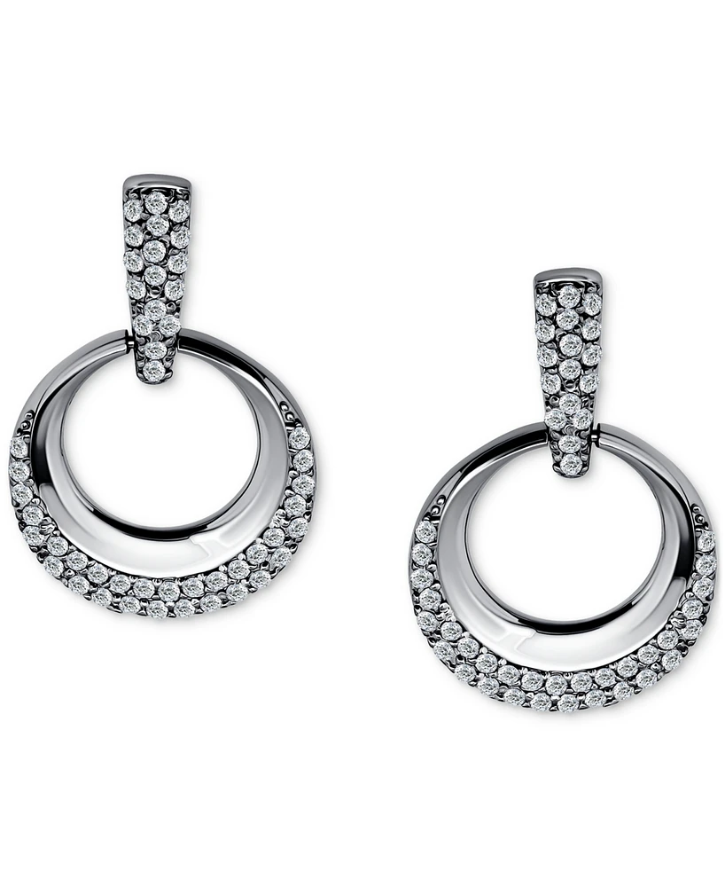 Giani Bernini Cubic Zirconia Pave Doorknocker Drop Earrings, Exclusively at Macy's