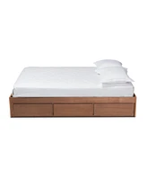 Baxton Studio Wren Modern and Contemporary Walnut Finished 3-Drawer King Size Platform Storage Bed Frame