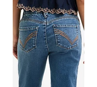 Democracy Women's "Ab" Solution Skimmer Frayed Cropped Jeans