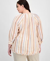 Liverpool Los Angeles Plus 3/4-Raglan Sleeve Top