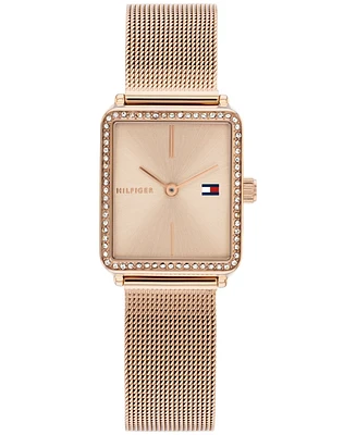 Tommy Hilfiger Women's Quartz Carnation Gold-Tone Stainless Steel Bracelet Watch, 21.3mm