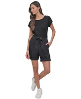 Dkny Sport Women's Smocked-Waist Convertible Shorts