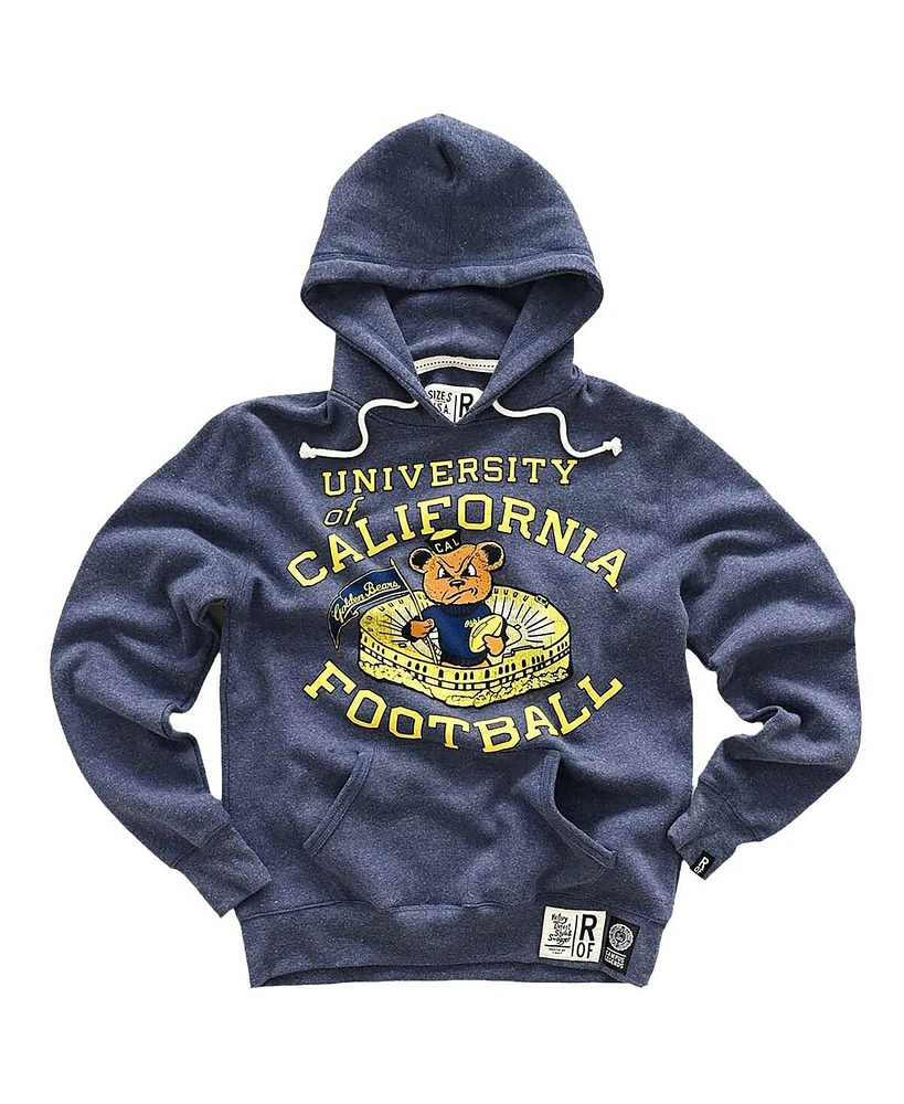 Roots of Fight Men's Navy Cal Bears Football Tri-Blend Pullover Hoodie