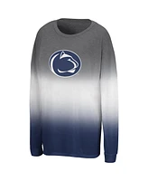 Colosseum Women's Gray Penn State Nittany Lions Winkle Dip Dye Long Sleeve T-Shirt