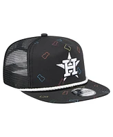 New Era Men's Black Houston Astros Gummy Golfer Trucker Adjustable Hat
