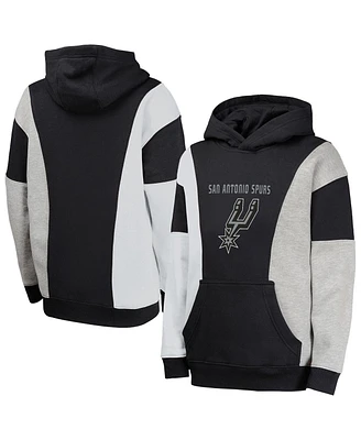Outerstuff Big Boys and Girls Black San Antonio Spurs Ace the Hole Pullover Hoodie