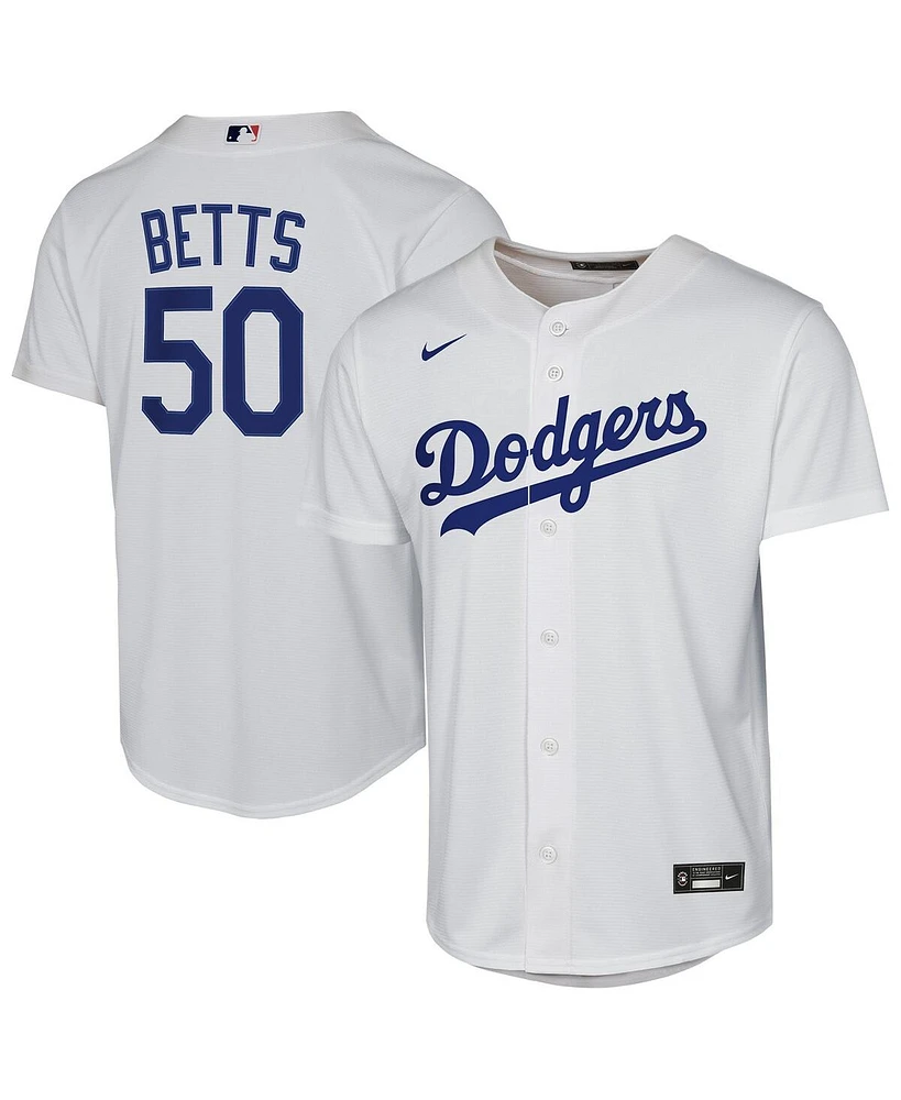 Nike Big Boys and Girls Mookie Betts White Los Angeles Dodgers Home Replica Player Jersey