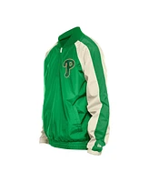 New Era Men's Kelly Green Philadelphia Phillies Ripstop Raglan Quarter-Zip Hoodie Windbreaker Jacket