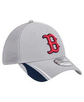 New Era Men's Gray Boston Red Sox Linear 39THIRTY Flex-Fit Hat