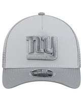 New Era Men's Gray New York Giants Domain A-Frame Trucker 9FORTY Adjustable Hat