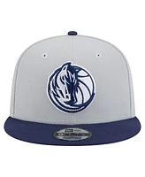 New Era Men's Gray/Navy Dallas Mavericks Color Pack 2-Tone 9FIFTY Snapback Hat