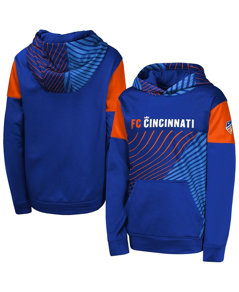 Outerstuff Big Boys and Girls Blue Fc Cincinnati Unbeatable Pullover Hoodie
