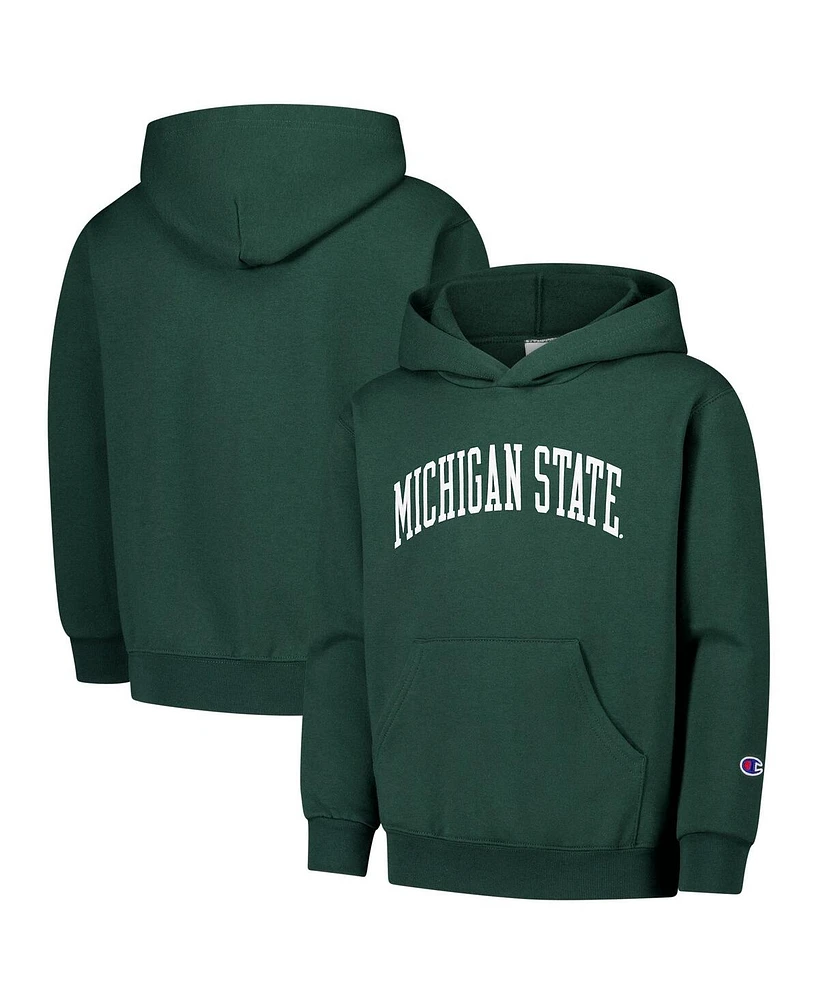 Champion Big Boys and Girls Green Michigan State Spartans Basic Arch Hoodie
