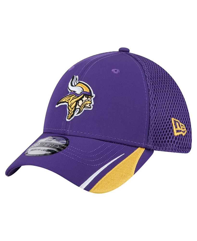 New Era Men's Purple Minnesota Vikings Game Day Linear 39THIRTY Flex Hat