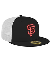 New Era Men's Black San Francisco Giants Team Color 59FIFTY Trucker Fitted Hat