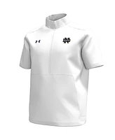 Under Armour Men's White Notre Dame Fighting Irish Motivate Quarter-Zip Short Sleeve Sweatshirt
