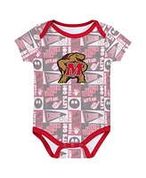 Outerstuff Newborn Red Maryland Terrapins Sunday Comics Bodysuit 3-pack