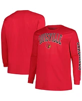 Champion Men's Red Louisville Cardinals Big Tall 2-Hit Long Sleeve T-Shirt
