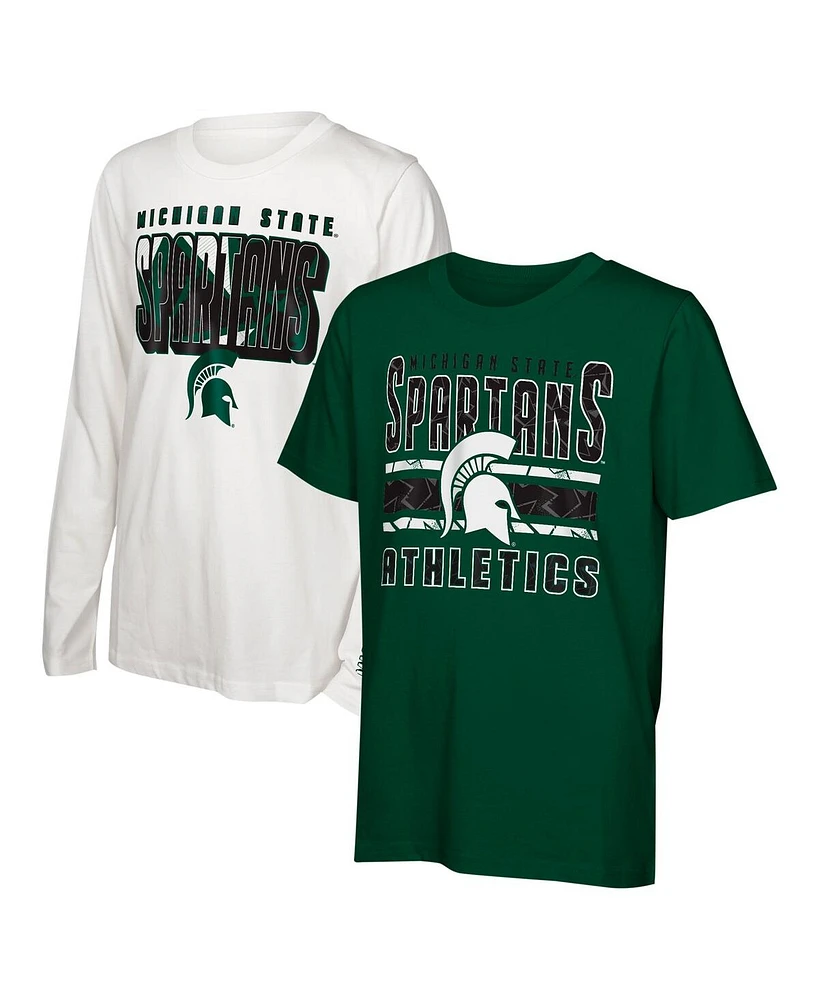 Outerstuff Big Boys and Girls Michigan State Spartans the Mix T-Shirt Combo Set