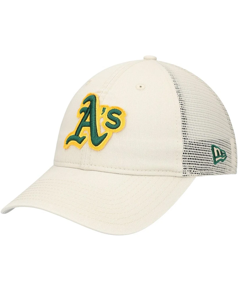 New Era Men's Stone Athletics Game Day 9TWENTY Adjustable Trucker Hat