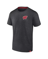 Fanatics Men's Heather Charcoal Wisconsin Badgers Iconic T-Shirt