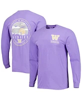 Image One Men's Purple Washington Huskies Circle Campus Scene Long Sleeve T-Shirt